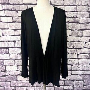 J. Jill Wearever Black Long Sleeve Cardigan Sweater Size XL